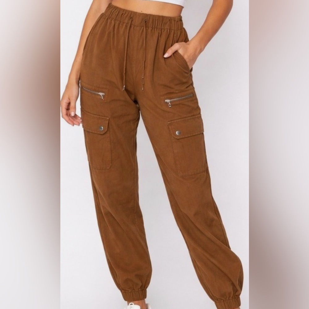 Banana Republic Women's Cargo Tencel Joggers - Rust Orange